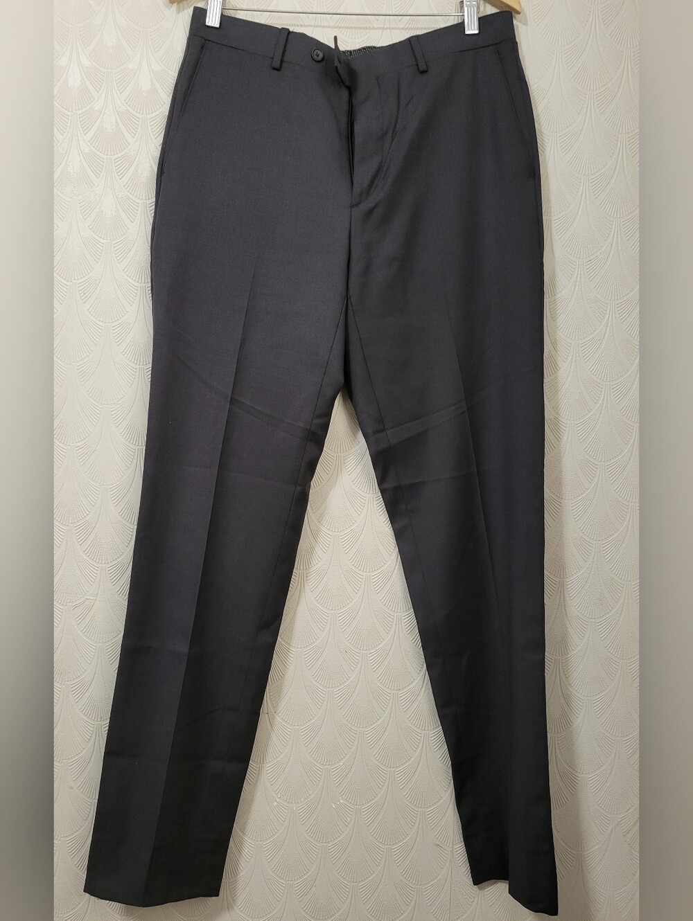 Kenneth Cole Dress Pants Men 33 Waist Dark Charcoal Stretch Awearness Awear-Tech